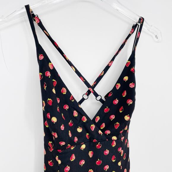 Urban Outfitters Dress New Medium Strawberry Fruit Strappy Tie Mini Summer - Picture 7 of 14